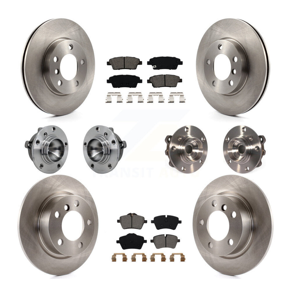 Front Rear Hub Bearing Disc Brake Rotor Pad Kit (10Pc) For Mini Cooper Countryman Paceman KBB-131162