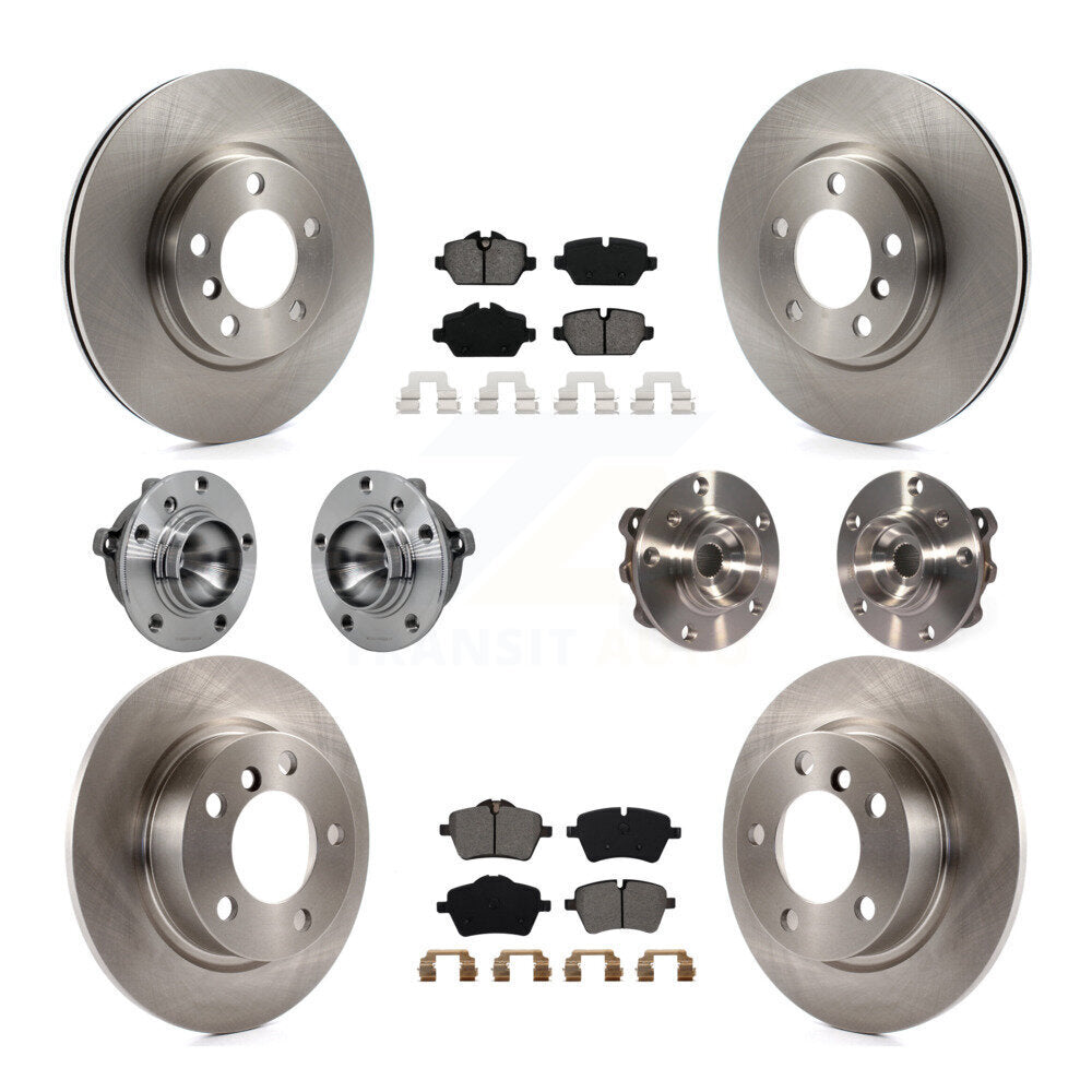 Front Rear Hub Bearing Disc Brake Rotor Pad Kit (10Pc) For Mini Cooper Countryman Paceman KBB-131163