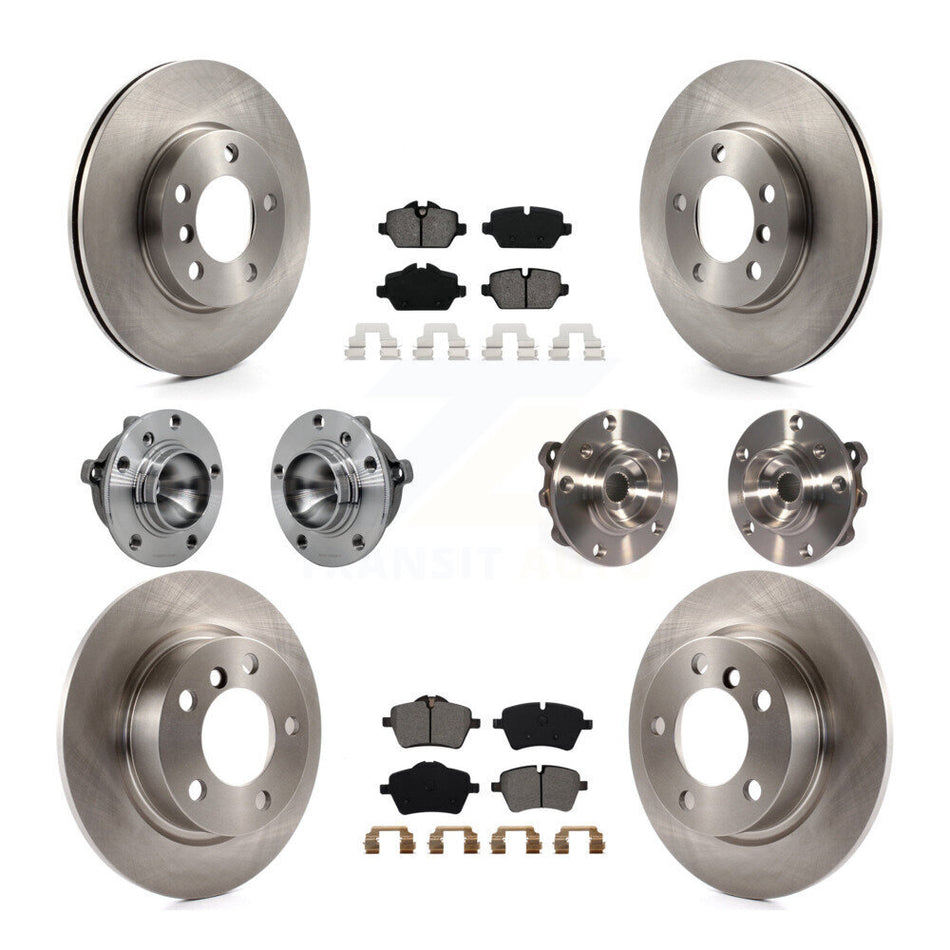 Front Rear Hub Bearing Disc Brake Rotor Pad Kit (10Pc) For Mini Cooper Countryman Paceman KBB-131164
