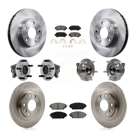 Front Rear Hub Bearing Disc Brake Rotors And Pads Kit (10Pc) For 2016-2018 Mazda CX-3 FWD KBB-131165
