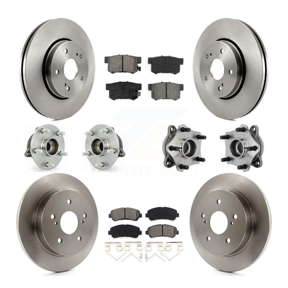 Front Rear Hub Bearing Disc Brake Rotor & Pad Kit (10Pc) For 2010-2013 Suzuki Kizashi AWD KBB-131170