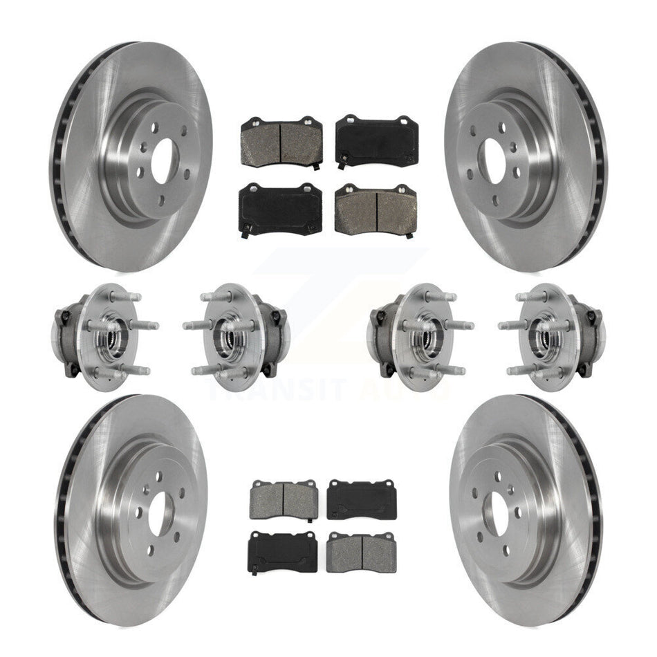 Front Rear Hub Bearing Disc Brake Rotor Pad Kit (10Pc) For Tesla X S With Brembo Calipers KBB-131171