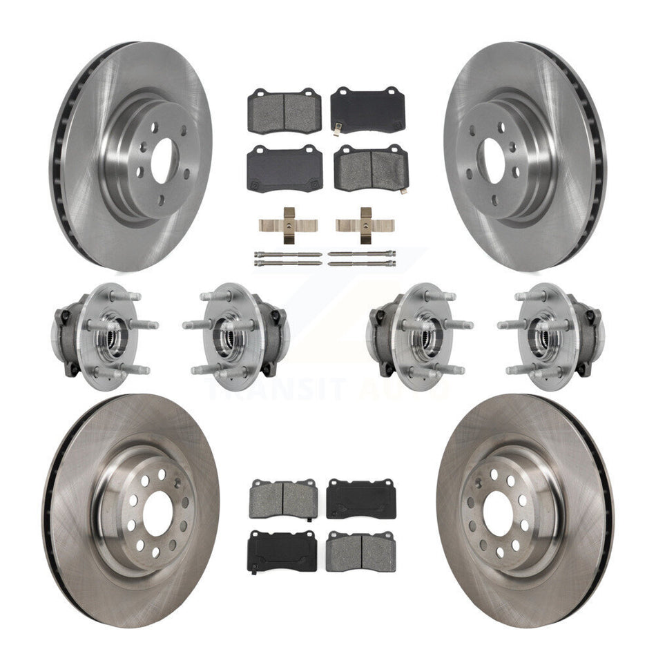 Front Rear Hub Bearings Disc Brake Rotors And Semi-Metallic Pads Kit (10Pc) For Tesla S KBB-131182