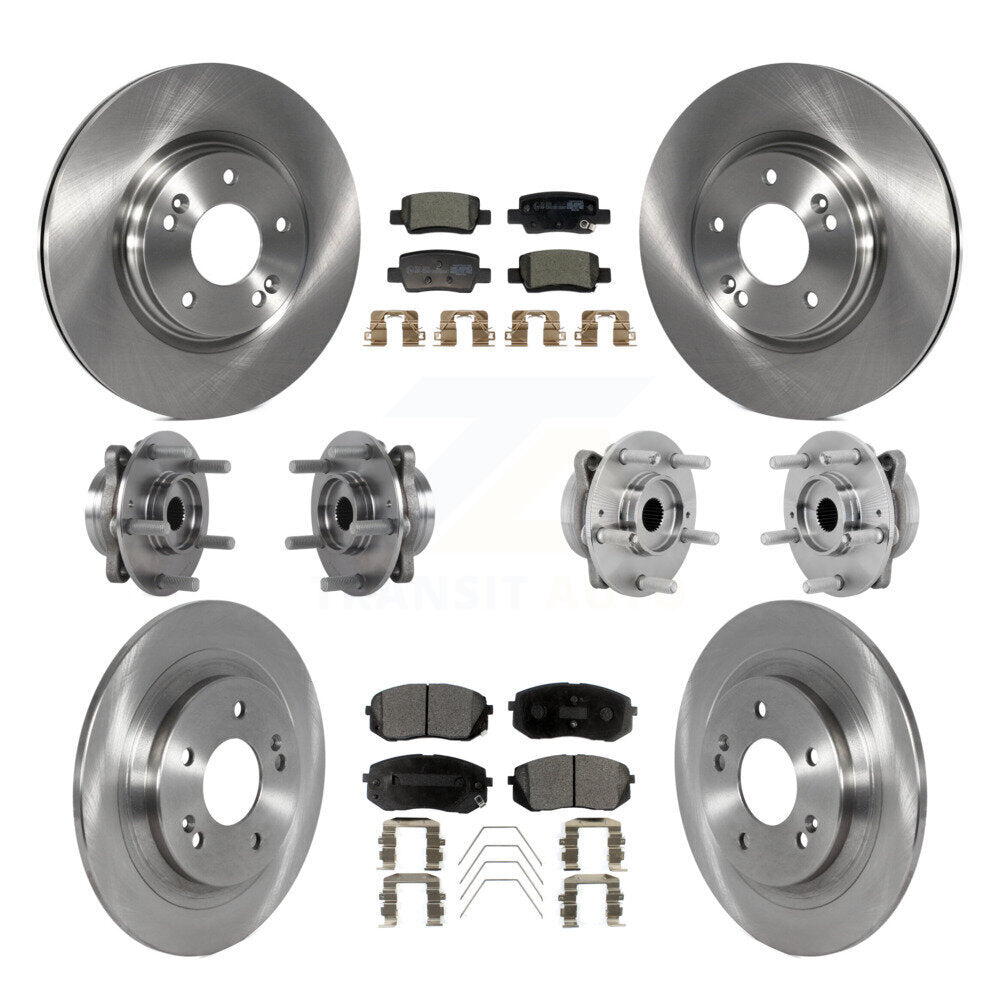 Front Rear Hub Bearings Disc Brake Rotors And Ceramic Pads Kit (10Pc) For Kia Seltos KBB-131203
