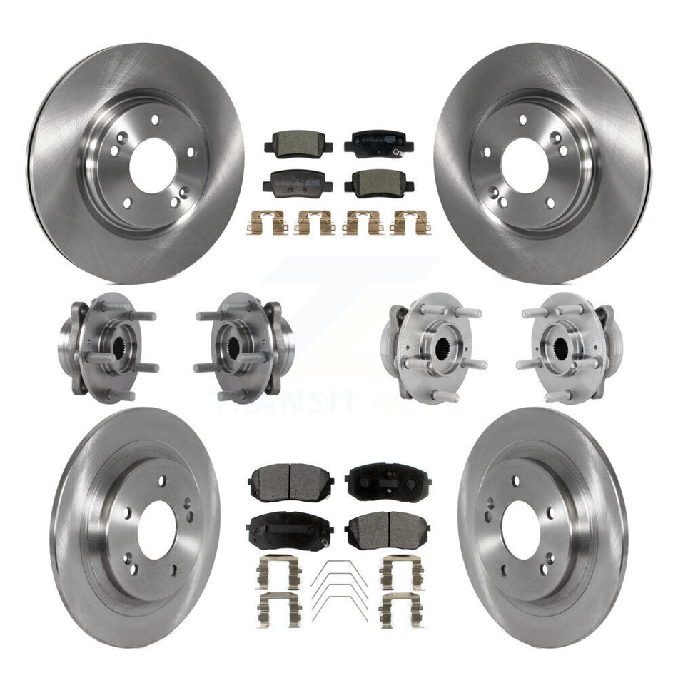 Front Rear Hub Bearings Disc Brake Rotors And Ceramic Pads Kit (10Pc) For Kia Seltos KBB-131203