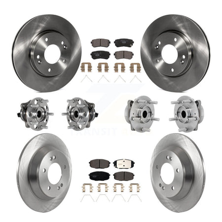 Front Rear Hub Bearing Brake Rotor And Pad Kit (10Pc) For 2022 Hyundai Kona FWD with 1.6L KBB-131204