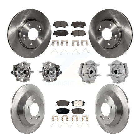 Front Rear Hub Bearing Brake Rotor And Pad Kit (10Pc) For 2022 Hyundai Kona FWD with 1.6L KBB-131205