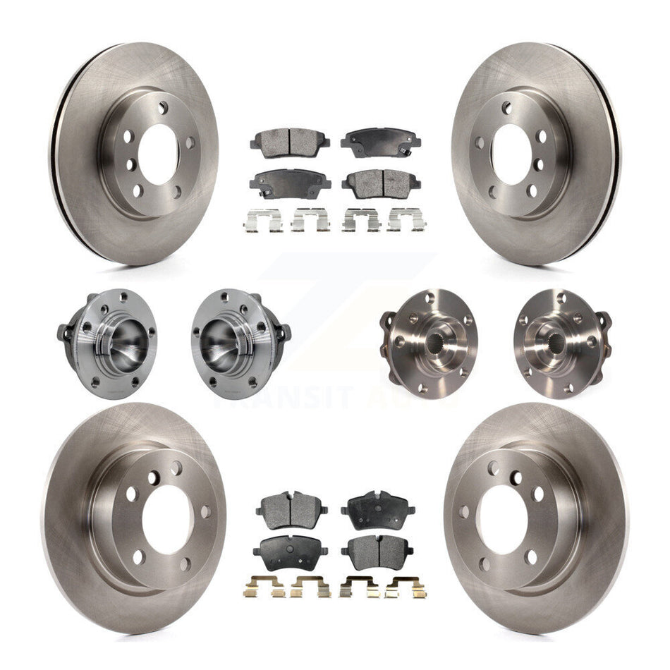 Front Rear Hub Bearing Disc Brake Rotor Pad Kit (10Pc) For Mini Cooper Countryman Paceman KBB-131209