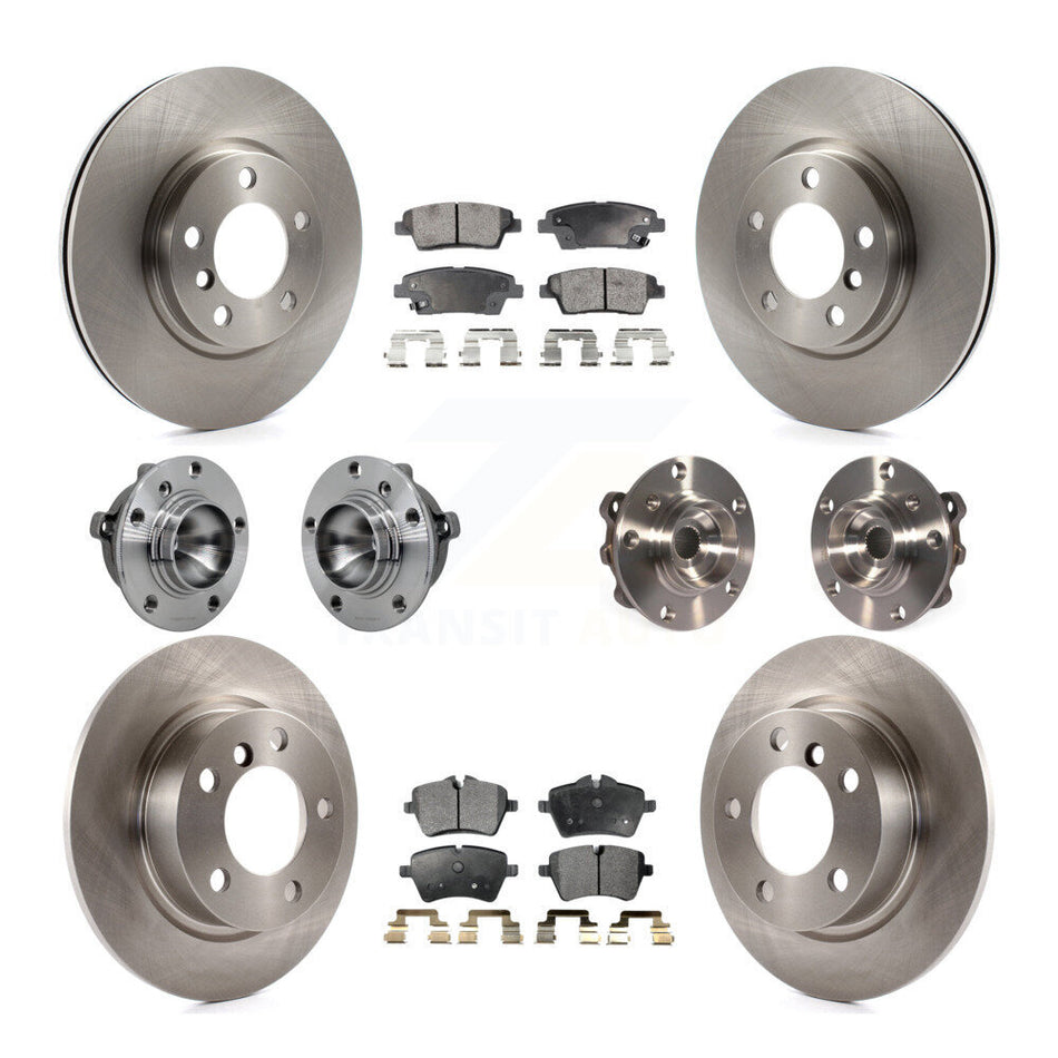 Front Rear Hub Bearing Disc Brake Rotor Pad Kit (10Pc) For Mini Cooper Paceman S with FWD KBB-131211