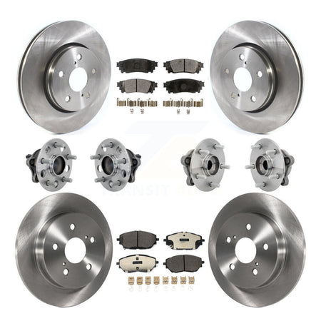Front Rear Hub Bearings Disc Brake Rotors And Ceramic Pads Kit (10Pc) For Toyota C-HR KBB-131213
