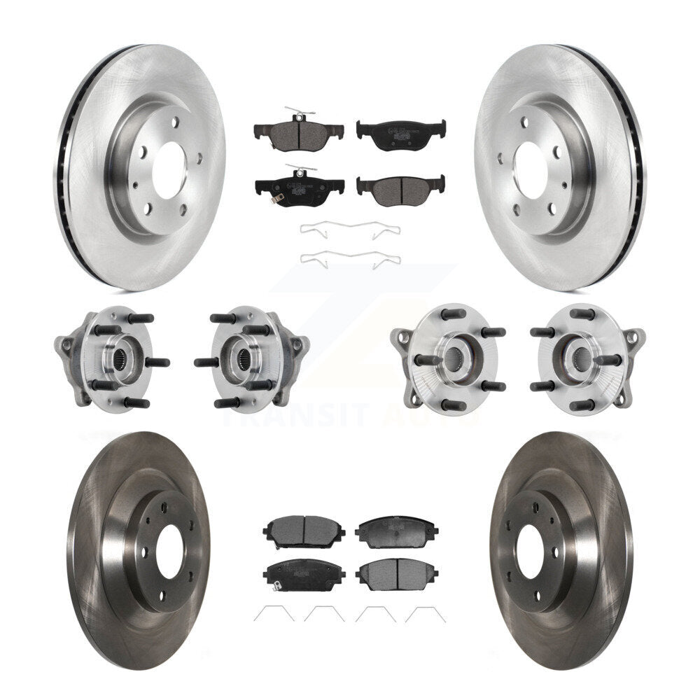 Front Rear Hub Bearing Disc Brake Rotor And Pads Kit (10Pc) For 2020-2022 Mazda CX-30 AWD KBB-131218