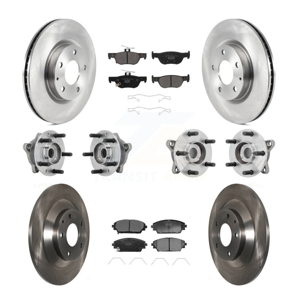 Front Rear Hub Bearing Disc Brake Rotor And Pads Kit (10Pc) For 2020-2022 Mazda CX-30 AWD KBB-131218