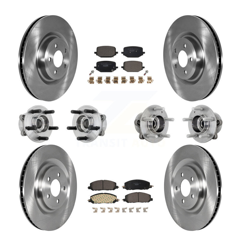 Front Rear Hub Bearing Brake Rotor Pad Kit (10Pc) For Lincoln Aviator Ford Police Utility KBB-131220