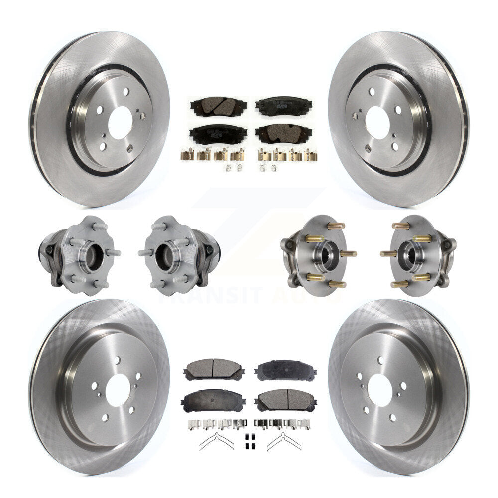 Front Rear Hub Bearing Disc Brake Rotor Pads Kit (10Pc) For Lexus RX350 RX350L RX450h FWD KBB-131231