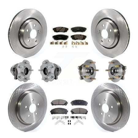 Front Rear Hub Bearing Disc Brake Rotor Pads Kit (10Pc) For Lexus RX350 RX350L RX450h FWD KBB-131231