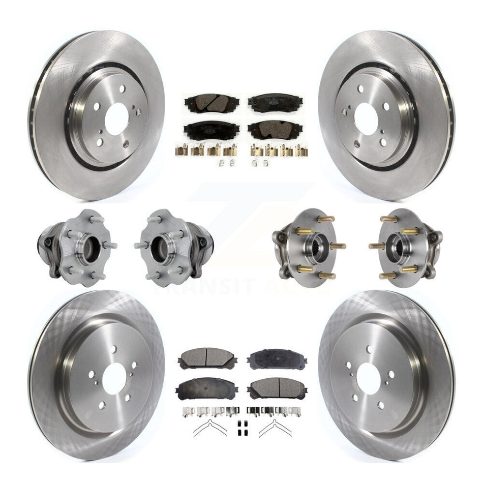 Front Rear Hub Bearing Disc Brake Rotor Pads Kit (10Pc) For Lexus RX350 RX350L RX450h FWD KBB-131231
