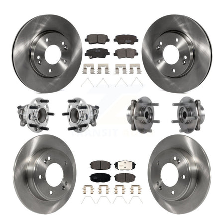 Front Rear Hub Bearing Disc Brake Rotor & Pad Kit (10Pc) For Kia Forte Hyundai Elantra GT KBB-131233