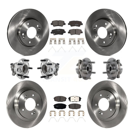 Front Rear Hub Bearing Brake Rotor & Pad Kit (10Pc) For Hyundai Elantra GT Base with 2.0L KBB-131234