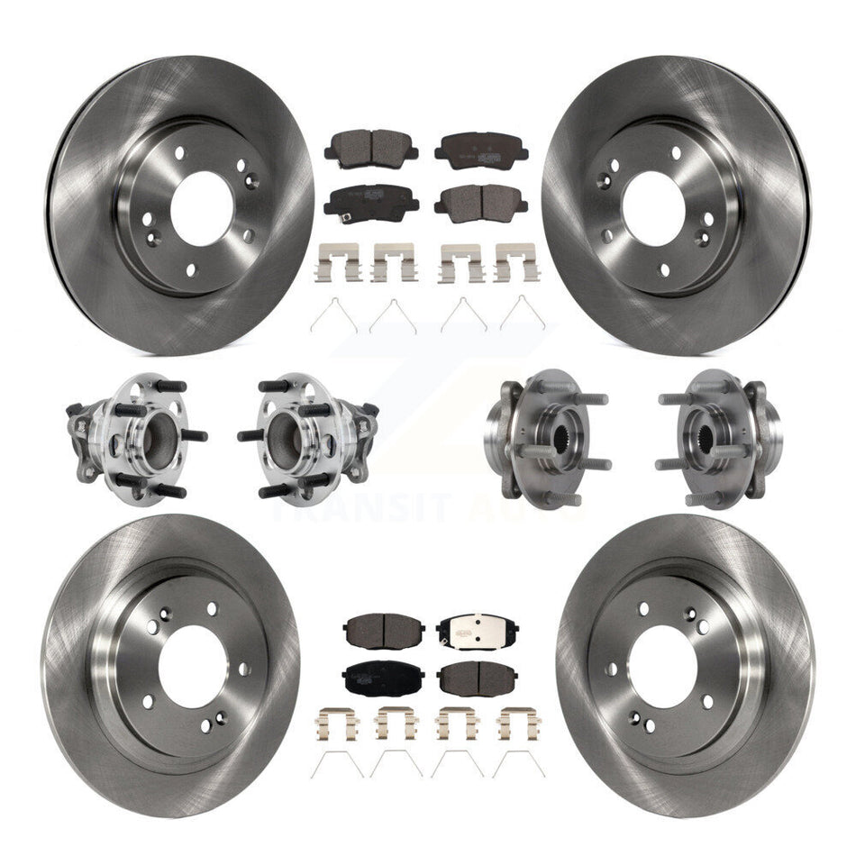 Front Rear Hub Bearing Brake Rotor & Pad Kit (10Pc) For Hyundai Elantra GT Base with 2.0L KBB-131234