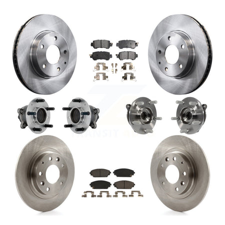 Front Rear Hub Bearing Disc Brake Rotors And Pads Kit (10Pc) For 2016-2018 Mazda CX-3 FWD KBB-131240
