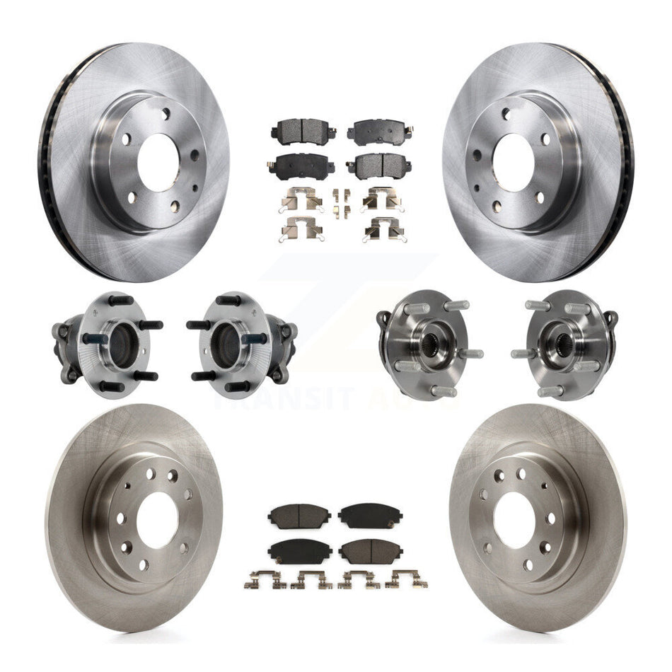 Front Rear Hub Bearing Disc Brake Rotors And Pads Kit (10Pc) For 2016-2018 Mazda CX-3 FWD KBB-131240