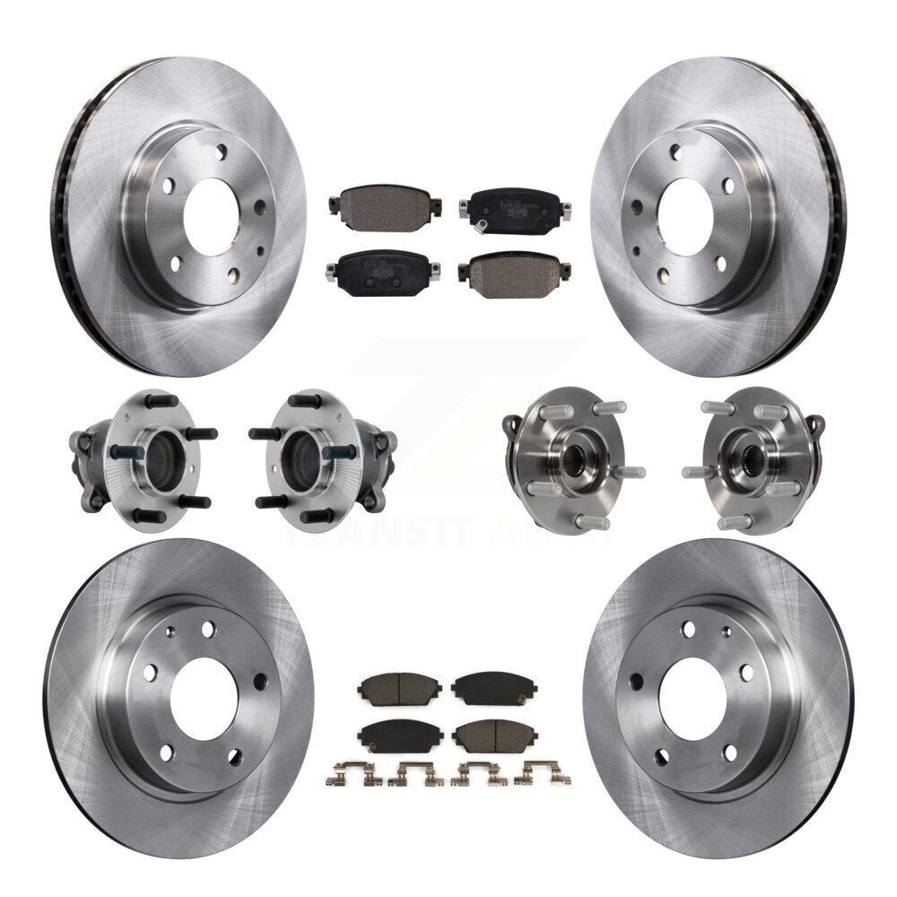 Front Rear Hub Bearing Disc Brake Rotors And Pads Kit (10Pc) For 2019-2021 Mazda CX-3 FWD KBB-131241