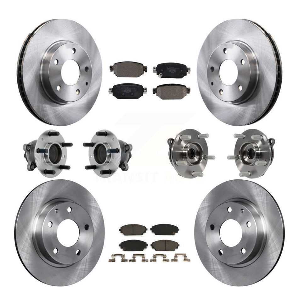 Front Rear Hub Bearing Disc Brake Rotors And Pads Kit (10Pc) For 2019-2021 Mazda CX-3 FWD KBB-131241