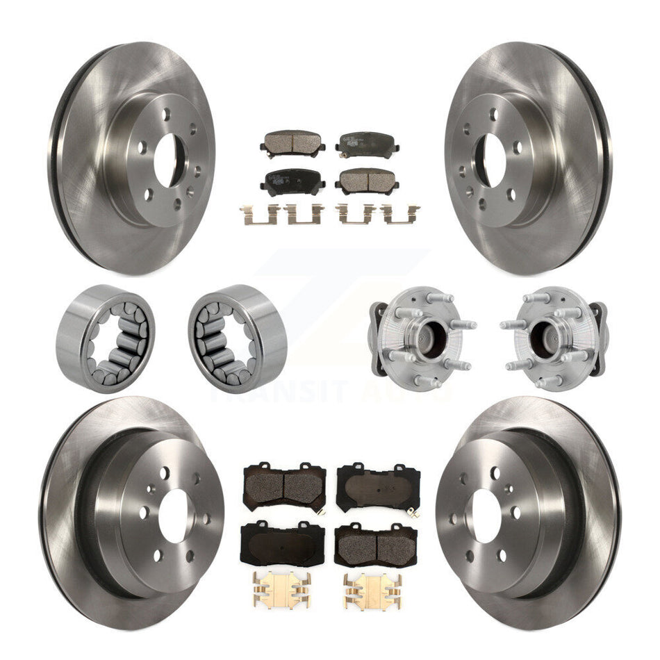 Front Rear Hub Bearing Brake Rotor Pads Shoe Kit (10Pc) For Chevrolet Colorado GMC Canyon KBB-131268