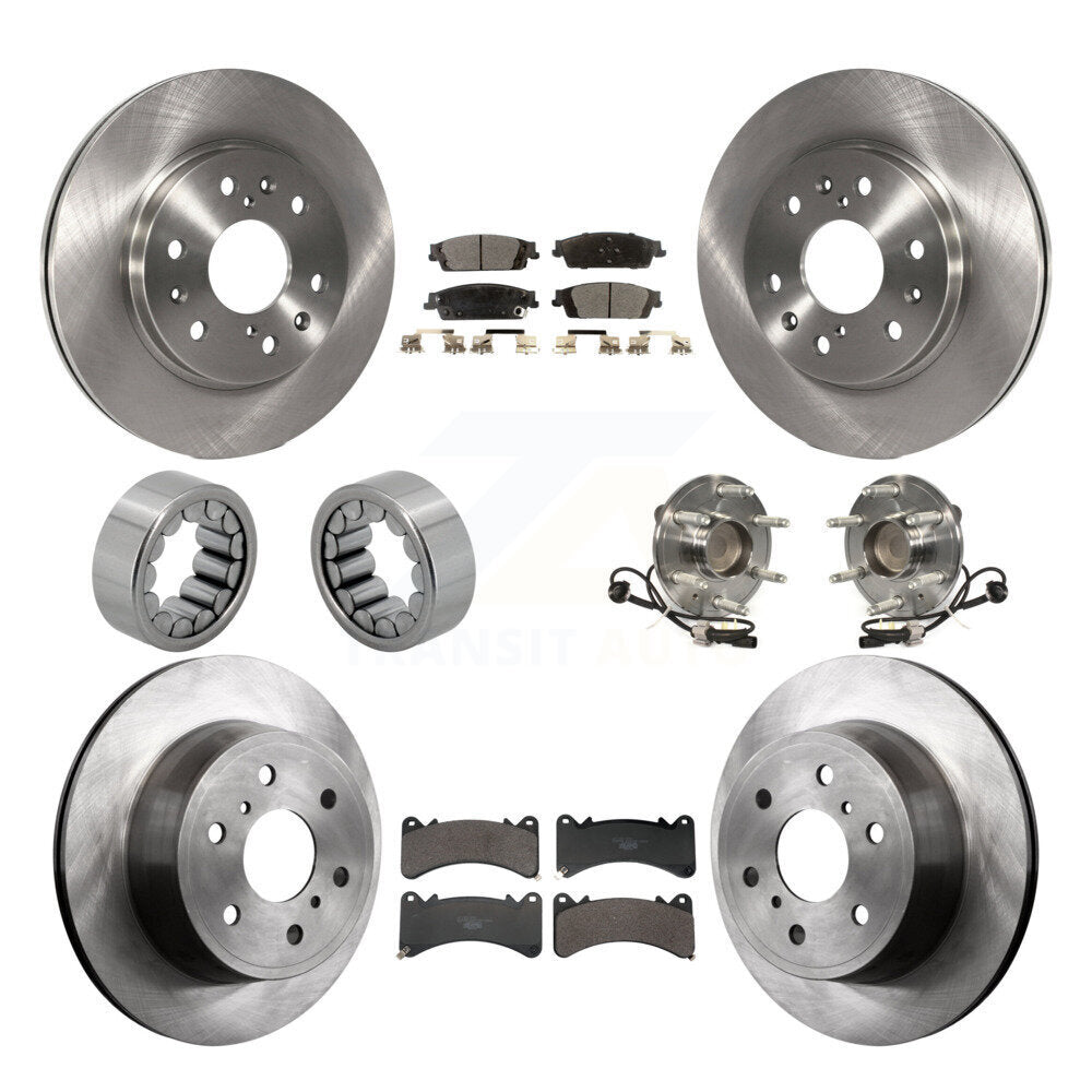 Front Rear Hub Bearing Brake Rotor Pad Shoe Kit (10Pc) For GMC Sierra 1500 Yukon Cadillac KBB-131269