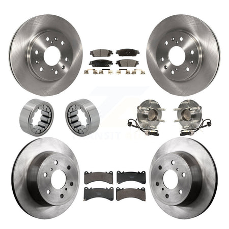 Front Rear Hub Bearing Brake Rotor Pad Shoe Kit (10Pc) For GMC Sierra 1500 Yukon Cadillac KBB-131269