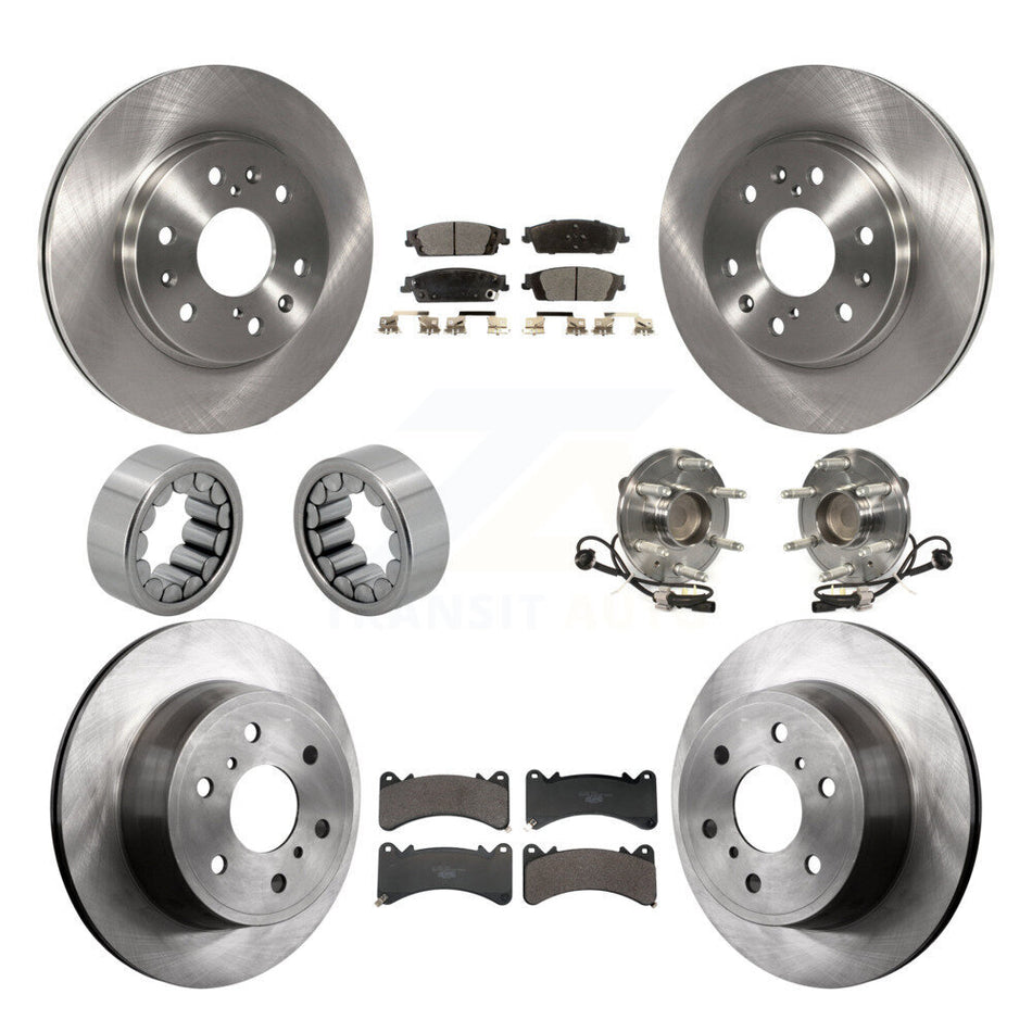 Front Rear Hub Bearing Brake Rotor Pad Shoe Kit (10Pc) For GMC Sierra 1500 Yukon Cadillac KBB-131269