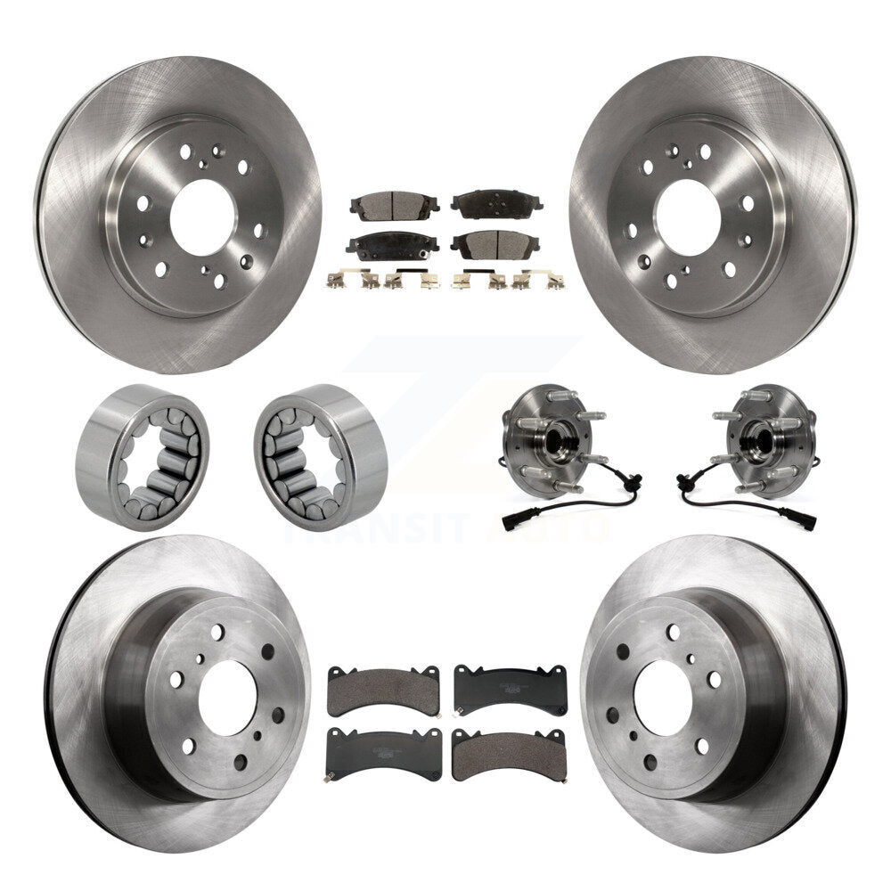 Front Rear Hub Bearing Brake Rotor Pad Shoe Kit (10Pc) For GMC Sierra 1500 Yukon Cadillac KBB-131270
