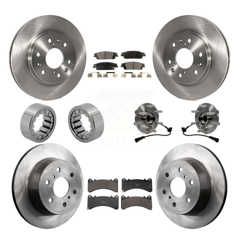 Front Rear Hub Bearing Brake Rotor Pad Shoe Kit (10Pc) For GMC Sierra 1500 Yukon Cadillac KBB-131270
