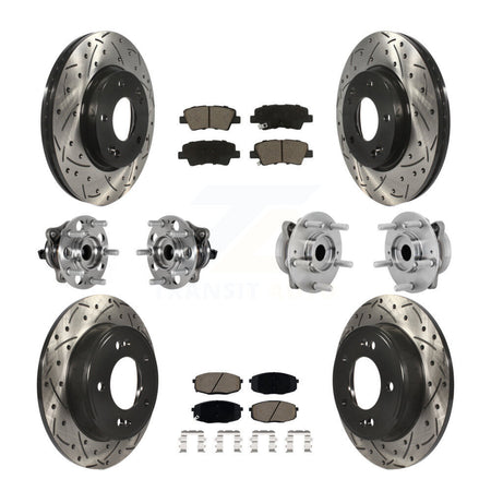 Front Rear Hub Bearing Coat Brake Rotor Pads Kit (10Pc) For 22 Hyundai Kona FWD with 2.0L KBB-131276