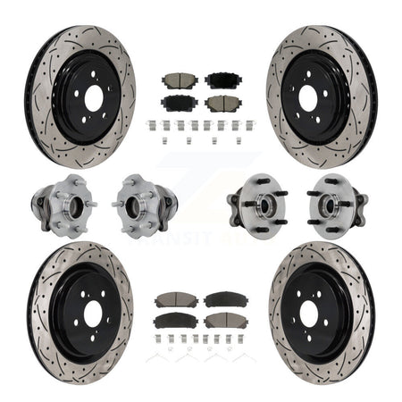 Front Rear Hub Bearing Coated Brake Rotor Pads Kit (10Pc) For 20-22 Toyota Highlander FWD KBB-131279