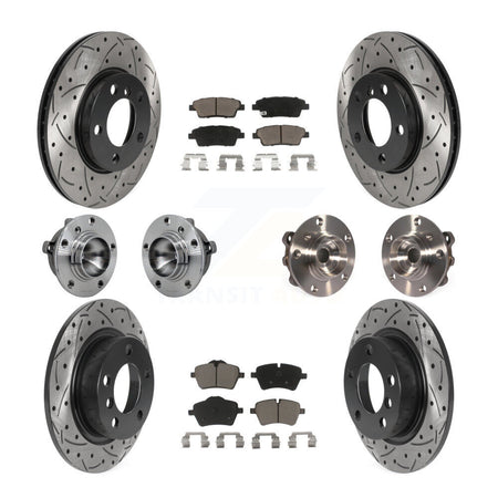 Front Rear Hub Bearing Coat Brake Rotor Pad Kit (10Pc) For Mini Cooper Countryman Paceman KBB-131282