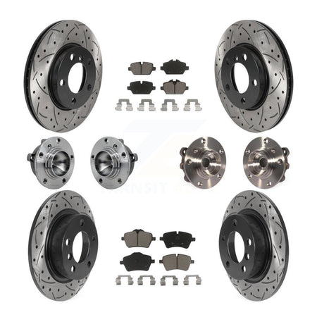 Front Rear Hub Bearing Coat Brake Rotor Pad Kit (10Pc) For Mini Cooper Countryman Paceman KBB-131284