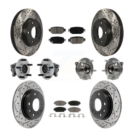 Front Rear Hub Bearing Coated Brake Rotor And Pad Kit (10Pc) For 2019-2021 Mazda CX-3 FWD KBB-131292