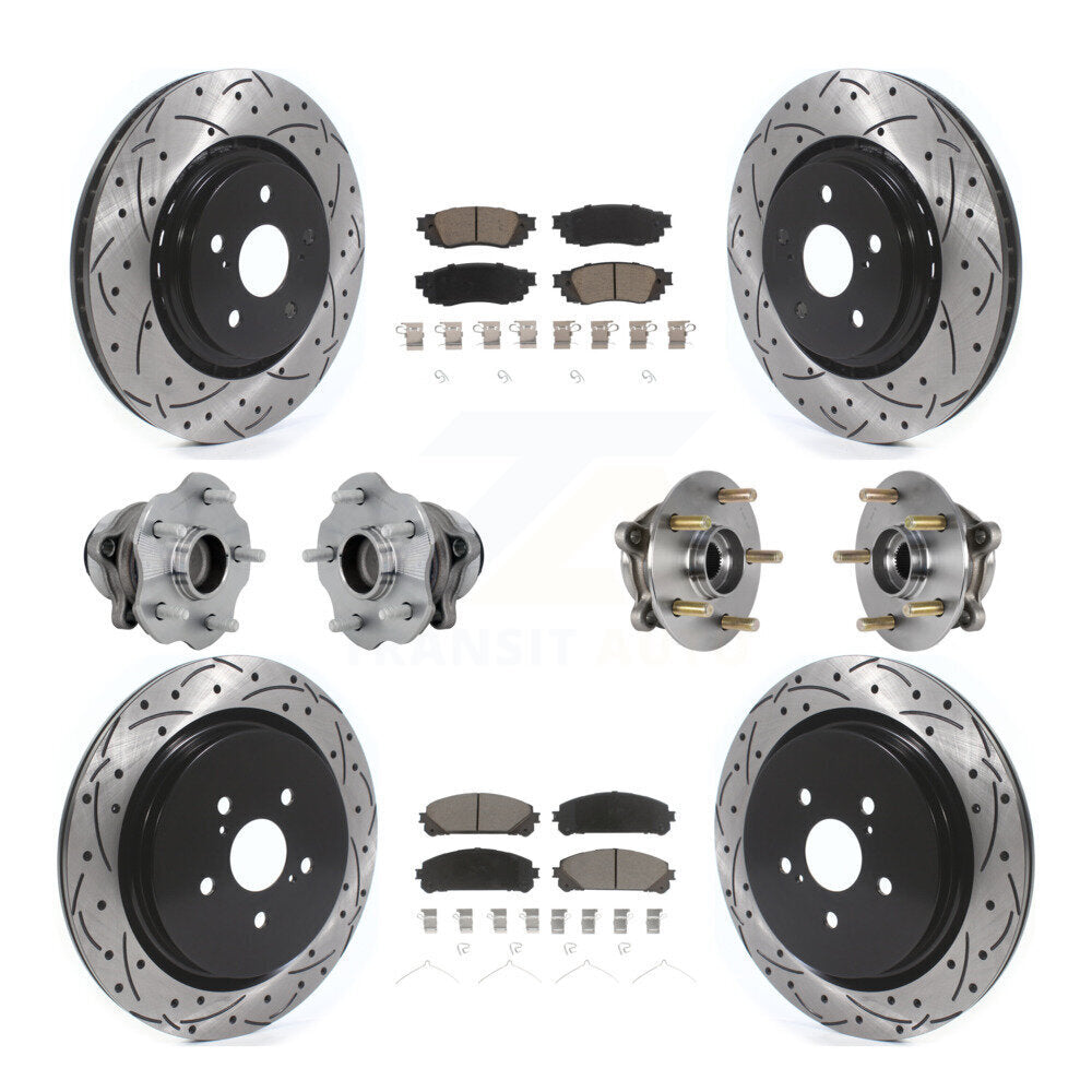 Front Rear Hub Bearing Coat Brake Rotor Pads Kit (10Pc) For Lexus RX350 RX350L RX450h FWD KBB-131297