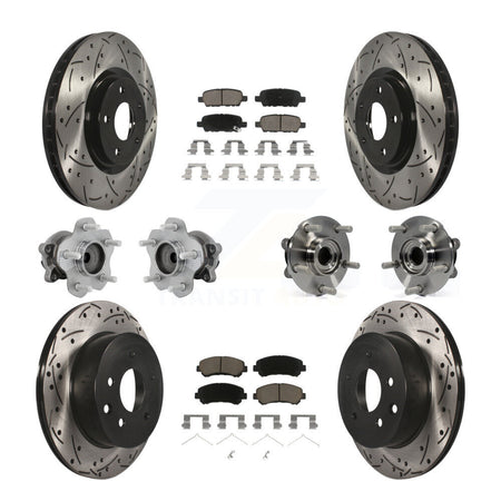 Front Rear Hub Bearing Coat Brake Rotor Pads Kit (10Pc) For Nissan Juke Nismo RS with FWD KBB-131299
