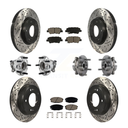 Front Rear Hub Bearing Coated Brake Rotor Pad Kit (10Pc) For Kia Forte Hyundai Elantra GT KBB-131304