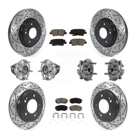 Front Rear Hub Bearing Coated Brake Rotor & Pad Kit (10Pc) For Kia Forte Hyundai Veloster KBB-131306