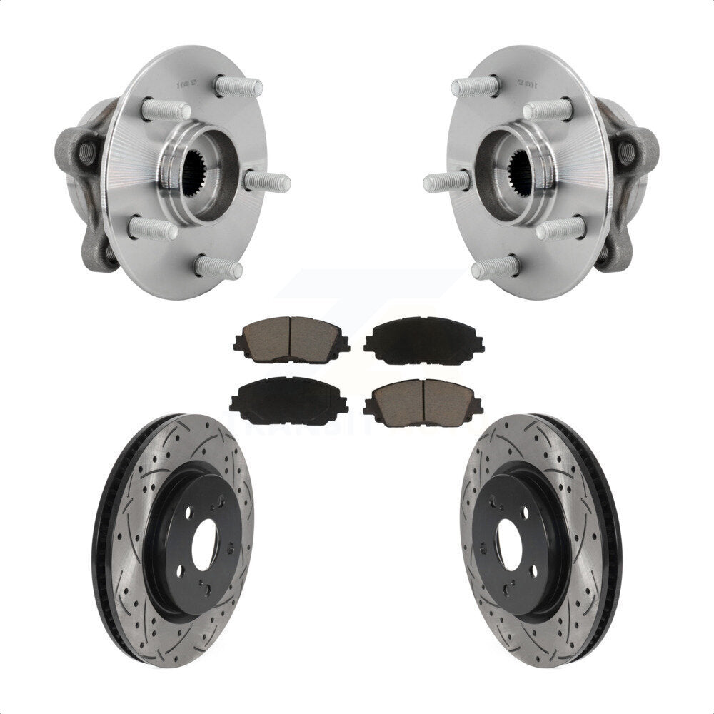 Front Hub Bearing Coat Drill Slot Brake Rotor Pads Kit For Toyota C-HR Lexus UX250h UX200 KBB-131320