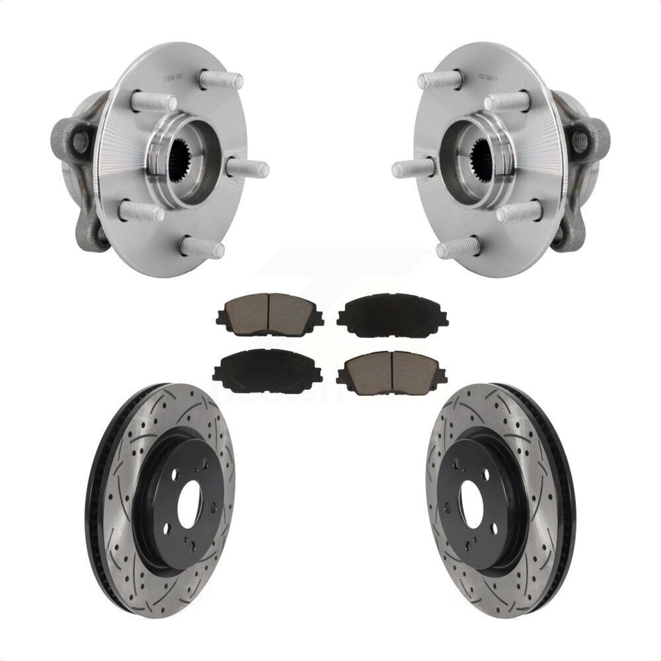 Front Hub Bearing Coat Drill Slot Brake Rotor Pads Kit For Toyota C-HR Lexus UX250h UX200 KBB-131320