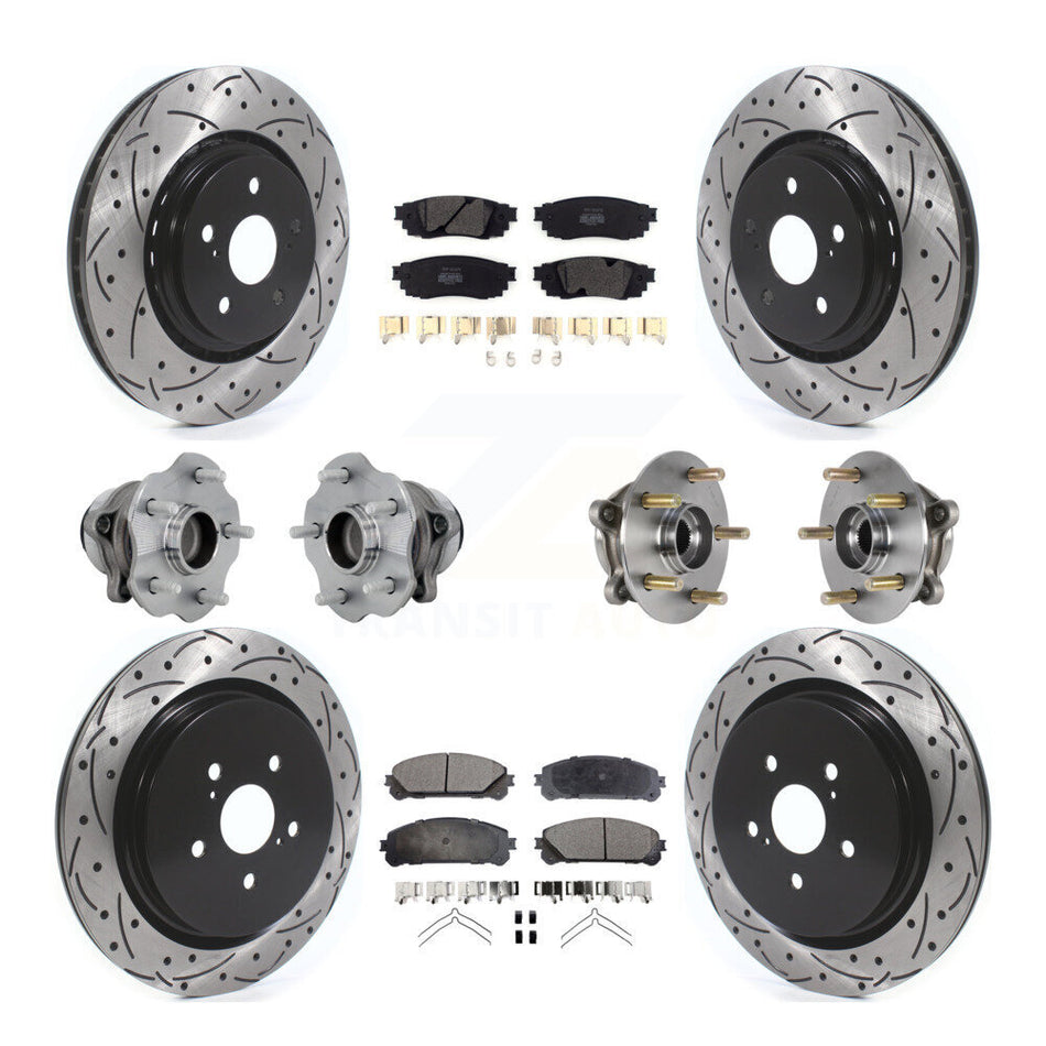 Front Rear Hub Bearing Coat Brake Rotor Pads Kit (10Pc) For Lexus RX350 RX350L RX450h FWD KBB-131350
