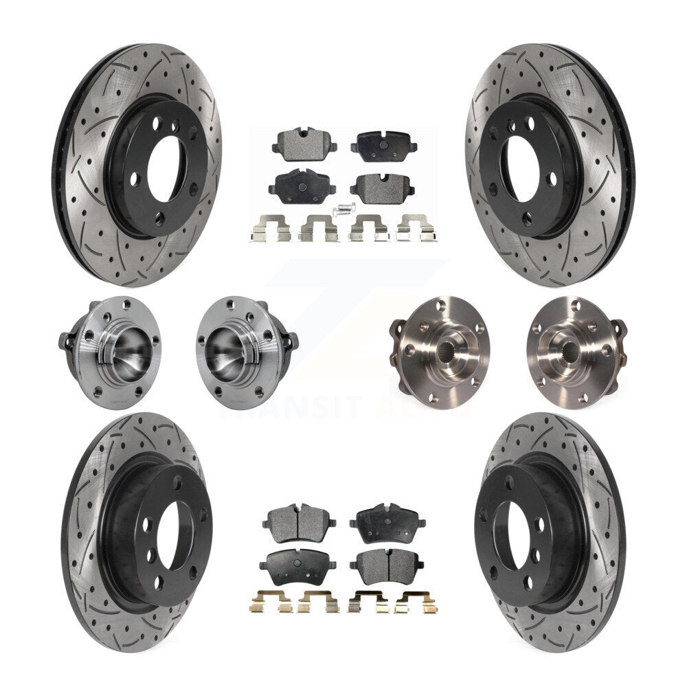 Front Rear Hub Bearing Coat Brake Rotor Pad Kit (10Pc) For Mini Cooper Countryman Paceman KBB-131354