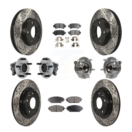 Front Rear Hub Bearing Coated Brake Rotor And Pad Kit (10Pc) For 2016-2018 Mazda CX-3 FWD KBB-131369