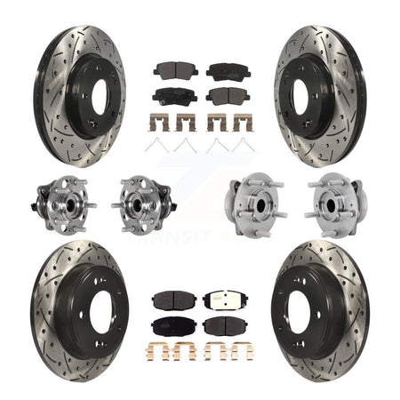 Front Rear Hub Bearing Coat Brake Rotor Pads Kit (10Pc) For 22 Hyundai Kona FWD with 2.0L KBB-131377
