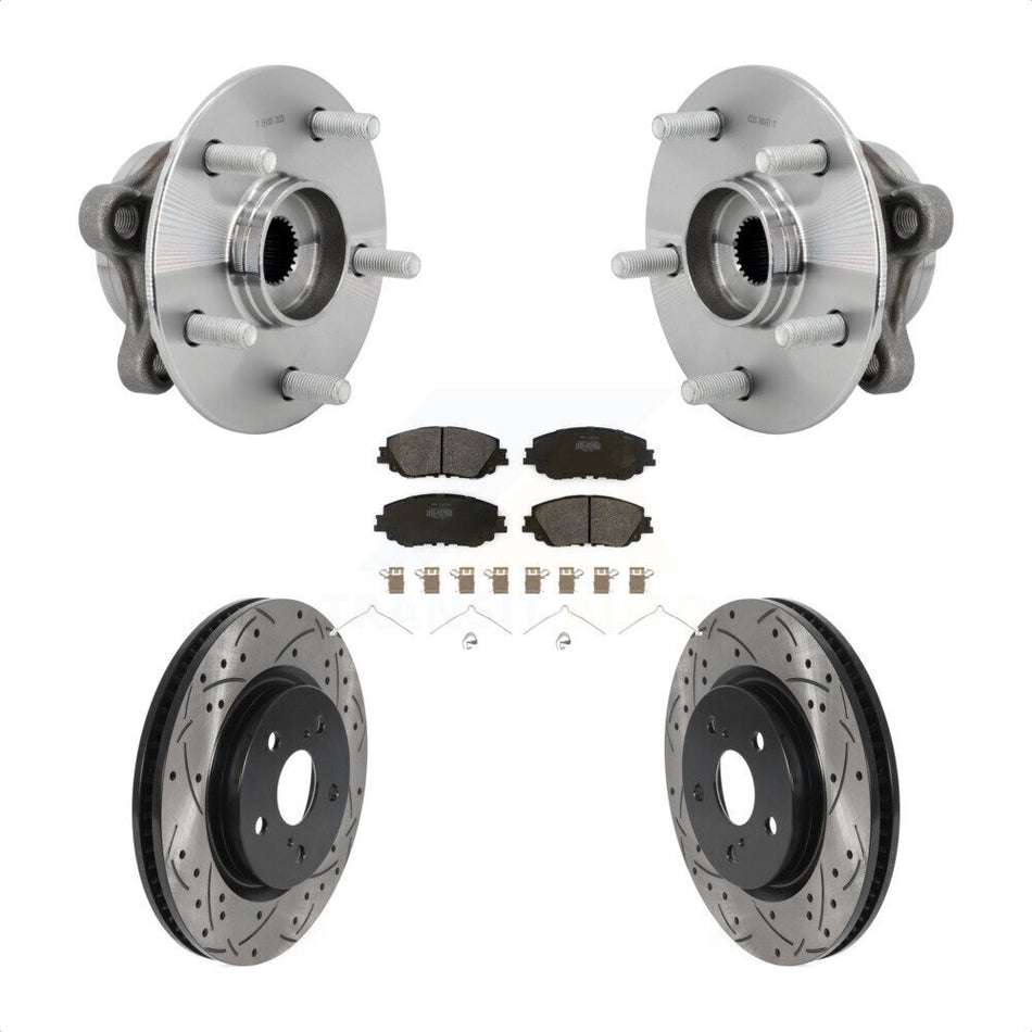 Front Hub Bearing Coat Drill Slot Brake Rotor Pads Kit For Toyota C-HR Lexus UX250h UX200 KBB-131385
