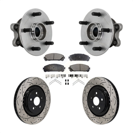Front Hub Bearing Assembly Drill Slot Brake Rotor Pad Kit For 2020-2022 Toyota Highlander KBB-131403